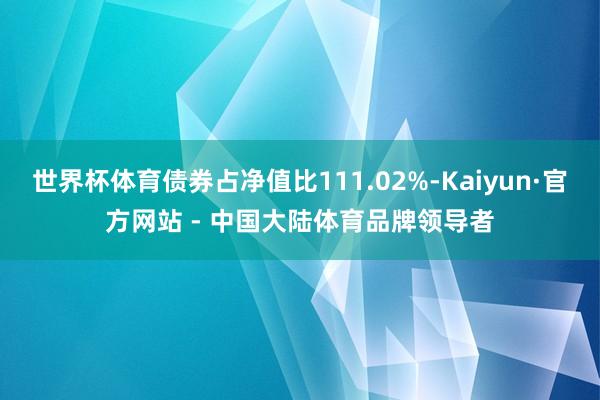 世界杯体育债券占净值比111.02%-Kaiyun·官方网站 - 中国大陆体育品牌领导者