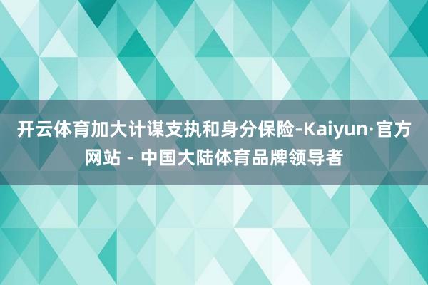 开云体育加大计谋支执和身分保险-Kaiyun·官方网站 - 中国大陆体育品牌领导者