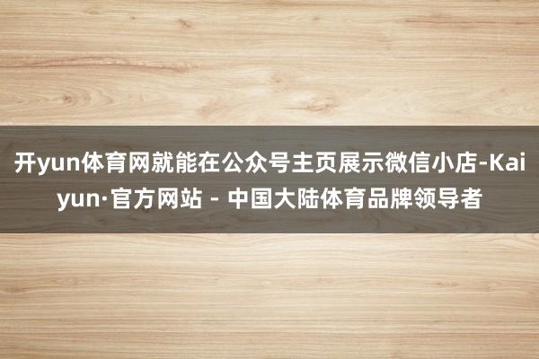 开yun体育网就能在公众号主页展示微信小店-Kaiyun·官方网站 - 中国大陆体育品牌领导者