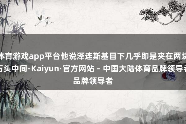 体育游戏app平台他说泽连斯基目下几乎即是夹在两块石头中间-Kaiyun·官方网站 - 中国大陆体育品牌领导者