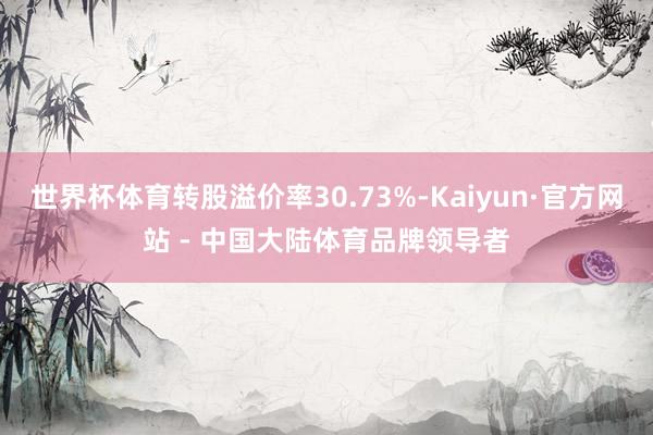世界杯体育转股溢价率30.73%-Kaiyun·官方网站 - 中国大陆体育品牌领导者