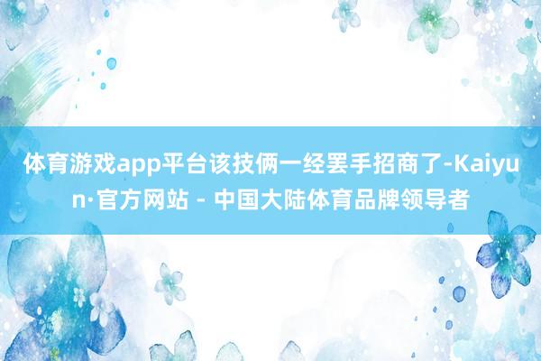 体育游戏app平台该技俩一经罢手招商了-Kaiyun·官方网站 - 中国大陆体育品牌领导者