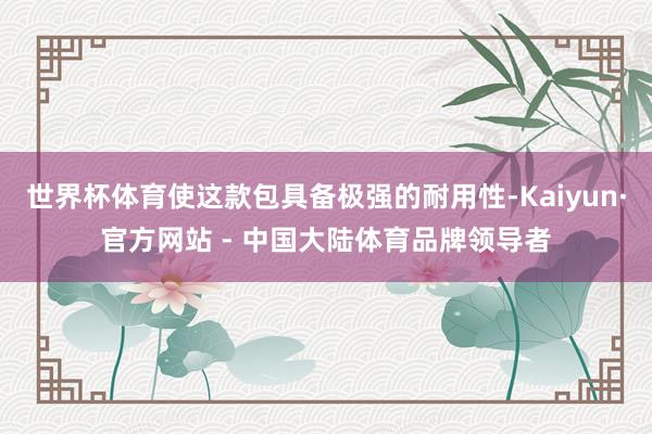 世界杯体育使这款包具备极强的耐用性-Kaiyun·官方网站 - 中国大陆体育品牌领导者