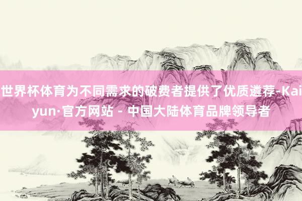 世界杯体育为不同需求的破费者提供了优质遴荐-Kaiyun·官方网站 - 中国大陆体育品牌领导者